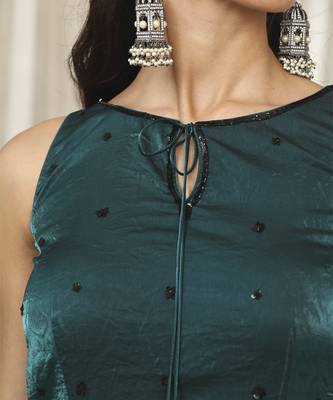 Teal jasmine kurta set 3
