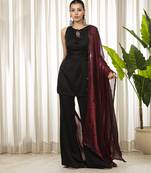 Siyah bell bottom kurta set