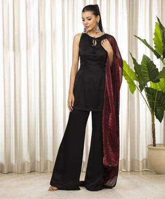 Siyah bell bottom kurta set 3