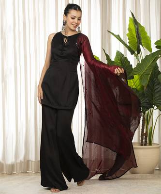 Siyah bell bottom kurta set 4