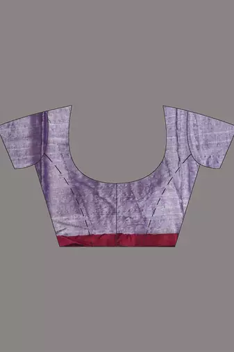 Violet tissue soft saree with pompom