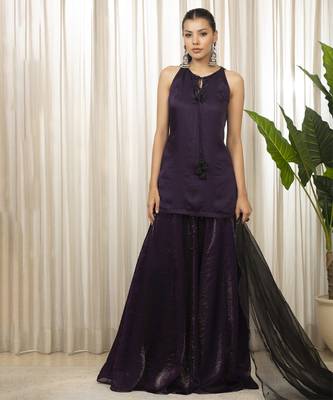 Jasmine purplish sharara set 1