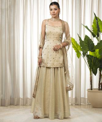 Jasmine creamish sharara set 1