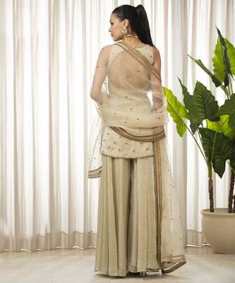Jasmine creamish sharara set 2