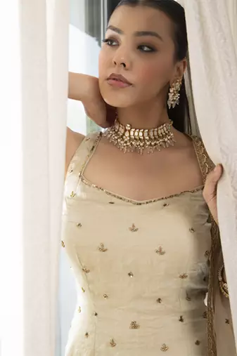 Jasmine creamish sharara set