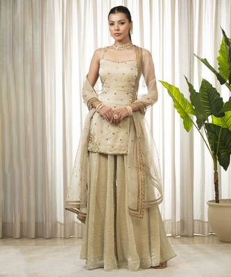 Jasmine creamish sharara set 4