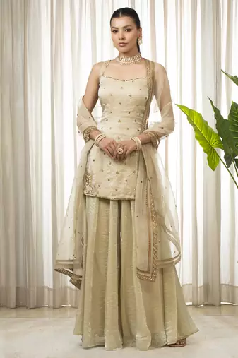 Jasmine creamish sharara set