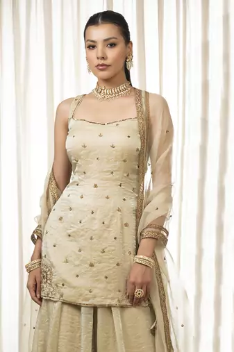 Jasmine creamish sharara set
