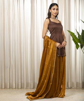 Jasmine goldenish sharara set 1