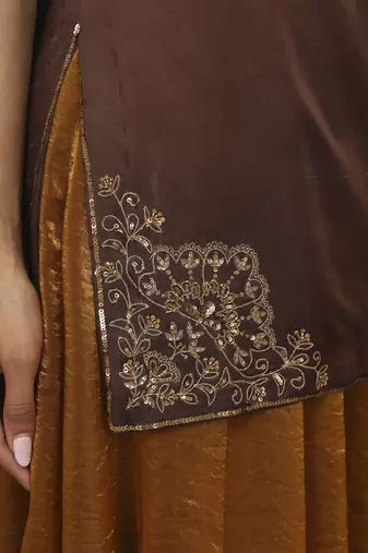 Jasmine goldenish sharara set