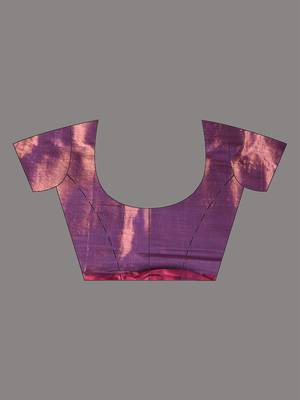 Purple tissue soft saree with pompom 5