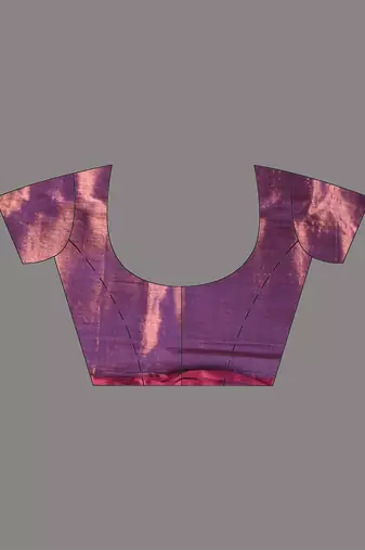 Purple tissue soft saree with pompom