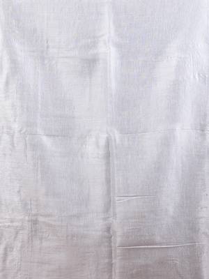 White tissue soft saree with pompom 4