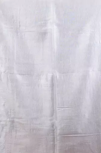 White tissue soft saree with pompom