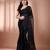 Black tissue soft saree with pompom