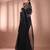 Black tissue soft saree with pompom