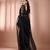 Black tissue soft saree with pompom