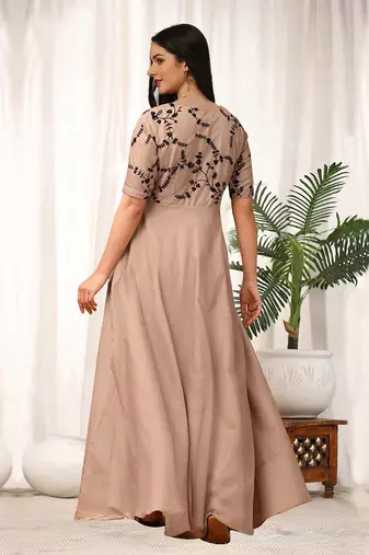Trendmalls Organza Embroidery Anarkali Kurta Pant Salwar Suit Set