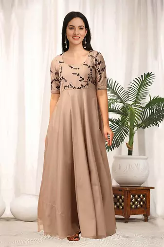 Trendmalls Organza Embroidery Anarkali Kurta Pant Salwar Suit Set