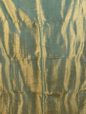 Teal tissue soft saree with pompom 4
