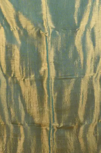 Teal tissue soft saree with pompom