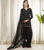 Black on black kurta set
