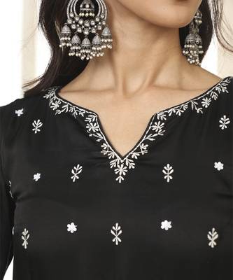 Black on black kurta set 3