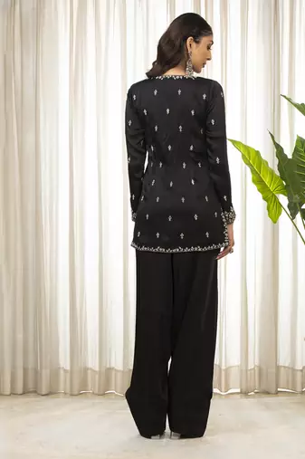 Black on black kurta set