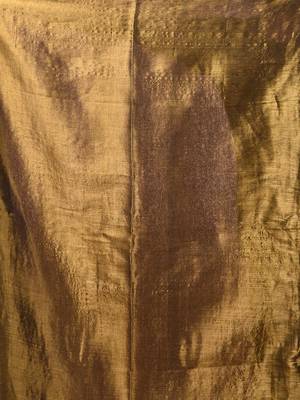 Golden tissue soft saree with pompom 4
