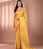 Yellow tissue soft saree with sequined work