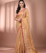 Beige tissue soft saree with sequined work