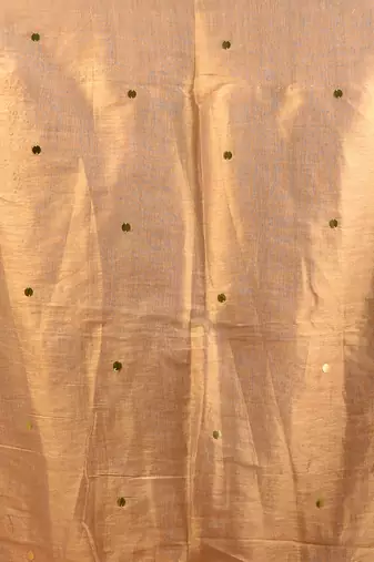 Beige tissue soft saree with sequined work