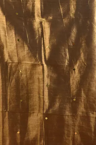 Golden tissue soft saree with sequined work