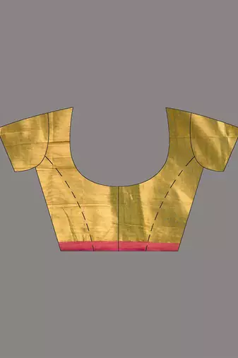 Magenta and lime green shimmer tissue saree with gota patti borders