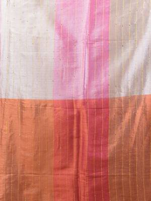 Dark and light pink tissue soft saree with pompom 4