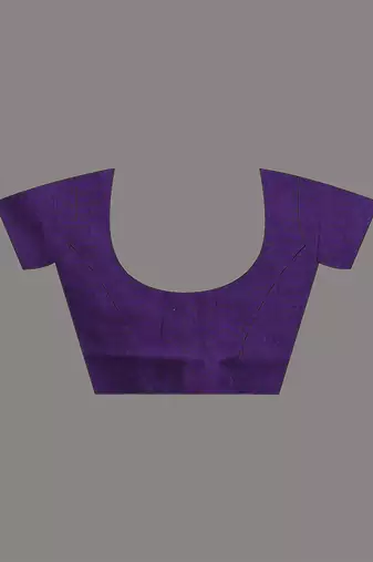All over thread embroidery purple cotton handspun saree
