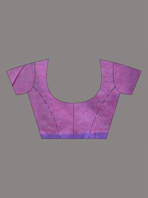 All over thread embroidery mauve cotton handspun saree 5