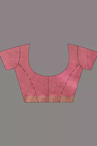 All over thread embroidery salmon pink cotton handspun saree