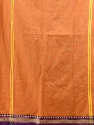 Yellow cotton handspun soft saree with texture borders 4