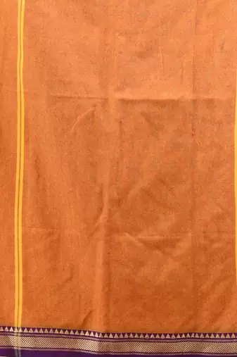 Yellow cotton handspun soft saree with texture borders