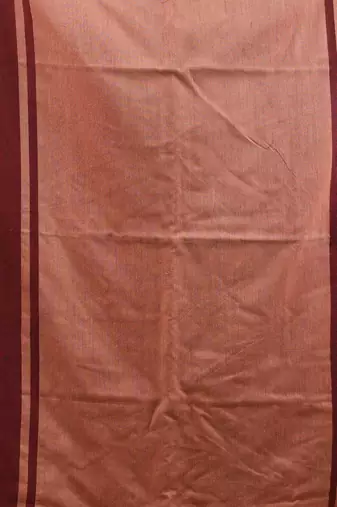 Maroon cotton handspun soft saree with texture borders