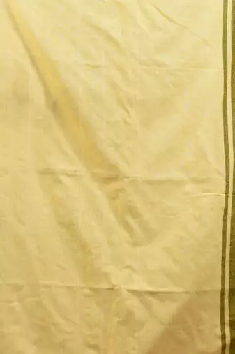 Sap green cotton handspun soft saree with texture borders