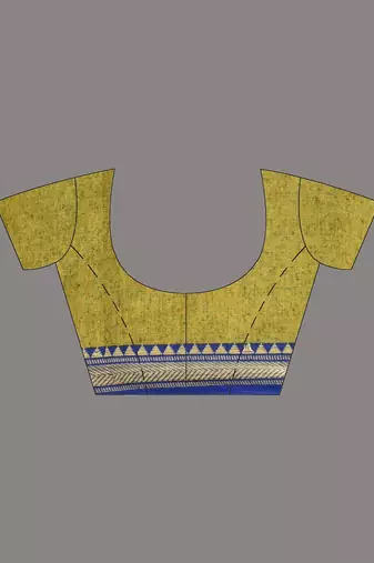 Sap green cotton handspun soft saree with texture borders