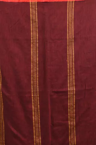 Bottle green mulmul cotton soft saree with texture borders Without blouse