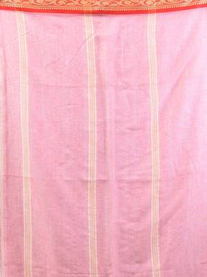 White mulmul cotton soft saree with texture borders Without blouse 4