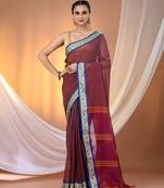 Mulberry mulmul cotton soft saree with texture borders Without blouse