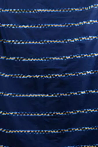 Midnight blue cotton handspun soft saree with ziczac pattern