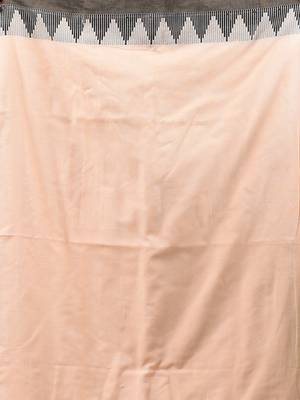 Beige cotton handspun soft saree with tample borders 4