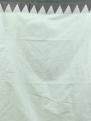 Tea green cotton handspun soft saree with tample borders 4