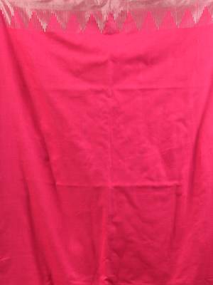 Pink cotton handspun soft saree with tample borders 4